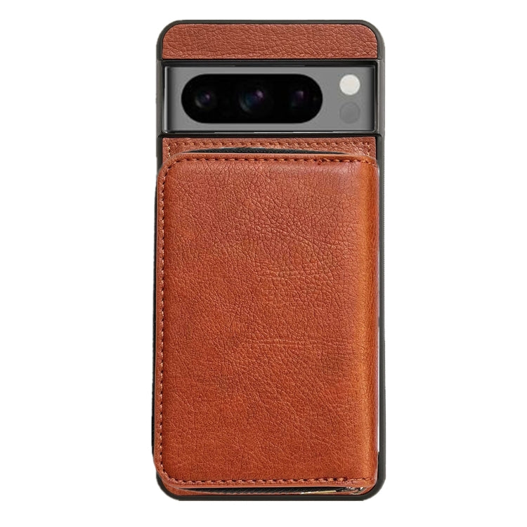For Google Pixel 9 Pro XL Solid Color Zipper 11-Card Slots Bag Phone Case with Lanyard(Brown) - Google Cases by PMC TechLife | Online Shopping South Africa | PMC TechLife | Buy Now Pay Later Mobicred