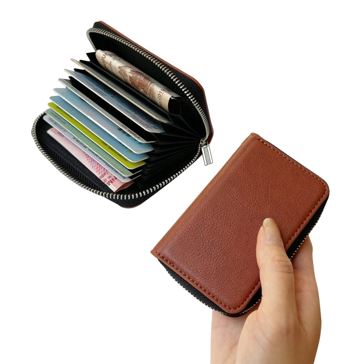 For Google Pixel 9 Pro XL Solid Color Zipper 11-Card Slots Bag Phone Case with Lanyard(Brown) - Google Cases by PMC TechLife | Online Shopping South Africa | PMC TechLife | Buy Now Pay Later Mobicred