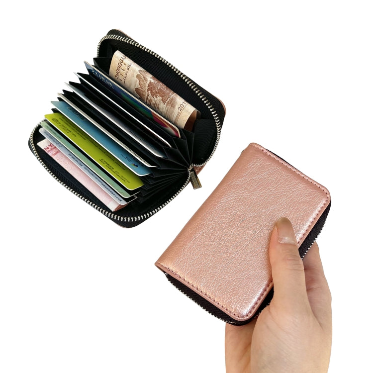 For Google Pixel 7 Pro Solid Color Zipper 11-Card Slots Bag Phone Case with Lanyard(Rose Gold) - Google Cases by PMC TechLife | Online Shopping South Africa | PMC TechLife | Buy Now Pay Later Mobicred