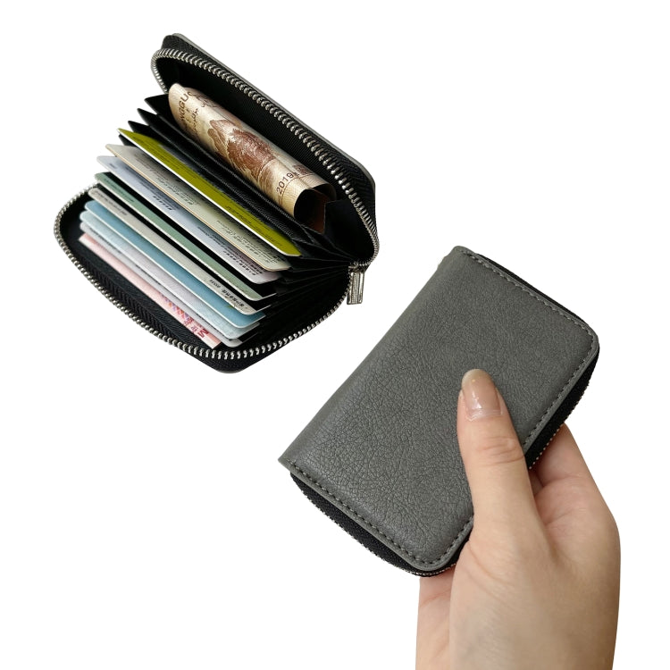 For Google Pixel 7 Solid Color Zipper 11-Card Slots Bag Phone Case with Lanyard(Grey) - Google Cases by PMC TechLife | Online Shopping South Africa | PMC TechLife | Buy Now Pay Later Mobicred