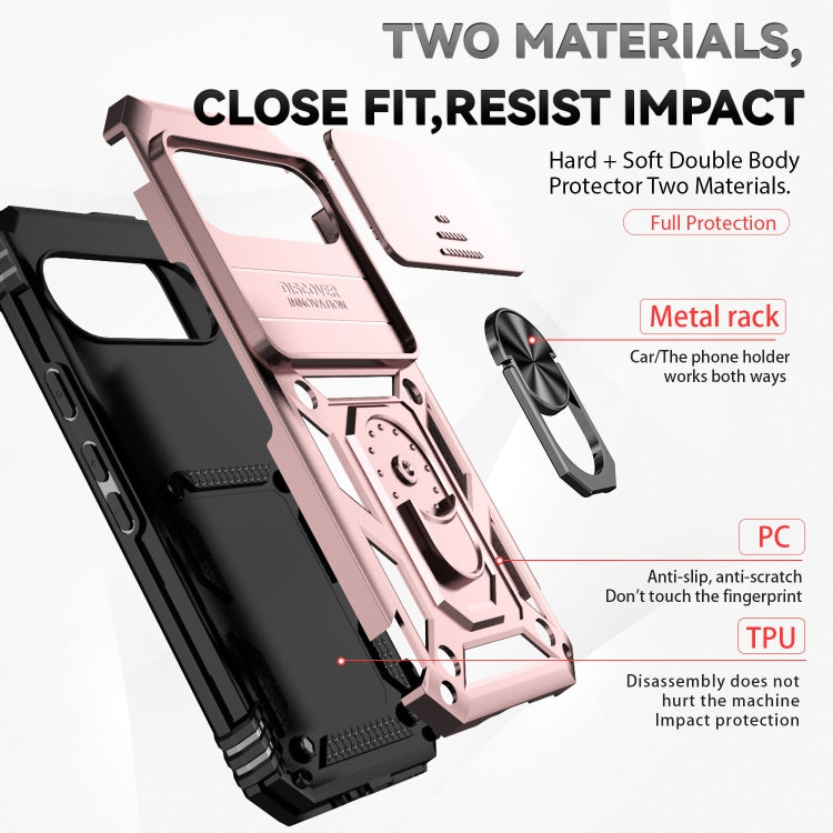 For Google Pixel 9 Sliding Camshield Holder Phone Case(Rose Gold) - Google Cases by PMC TechLife | Online Shopping South Africa | PMC TechLife | Buy Now Pay Later Mobicred