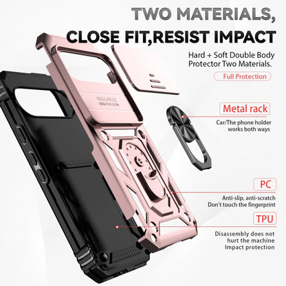 For Google Pixel 9 Sliding Camshield Holder Phone Case(Rose Gold) - Google Cases by PMC Jewellery | Online Shopping South Africa | PMC Jewellery | Buy Now Pay Later Mobicred