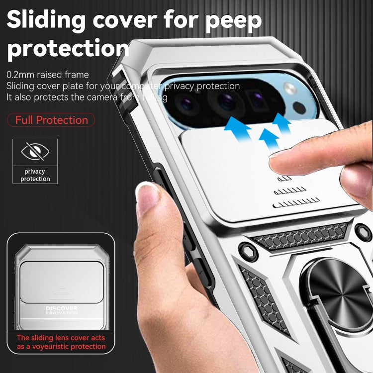 For Google Pixel 9 Sliding Camshield Holder Phone Case(Silver) - Google Cases by PMC TechLife | Online Shopping South Africa | PMC TechLife | Buy Now Pay Later Mobicred
