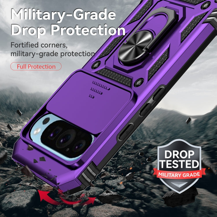 For Google Pixel 9 Sliding Camshield Holder Phone Case(Purple) - Google Cases by PMC TechLife | Online Shopping South Africa | PMC TechLife | Buy Now Pay Later Mobicred