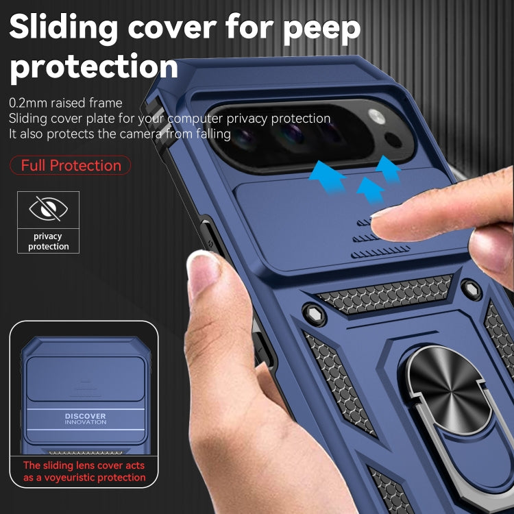 For Google Pixel 9 Pro Sliding Camshield Holder Phone Case(Blue) - Google Cases by PMC TechLife | Online Shopping South Africa | PMC TechLife | Buy Now Pay Later Mobicred