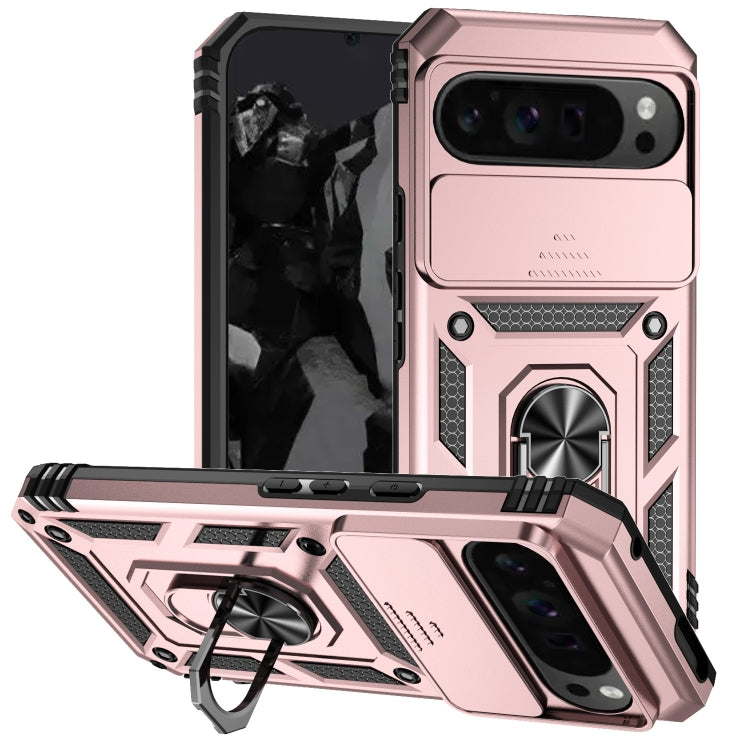 For Google Pixel 9 Pro Sliding Camshield Holder Phone Case(Rose Gold) - Google Cases by PMC TechLife | Online Shopping South Africa | PMC TechLife | Buy Now Pay Later Mobicred