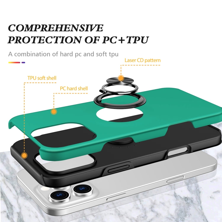 For iPhone 16 Magnetic Ring Holder Phone Case(Dark Green) - iPhone 16 Cases by PMC TechLife | Online Shopping South Africa | PMC TechLife | Buy Now Pay Later Mobicred