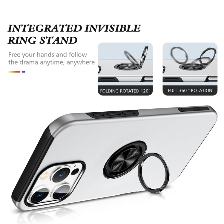 For iPhone 16 Plus Magnetic Ring Holder Phone Case(Silver) - iPhone 16 Plus Cases by PMC TechLife | Online Shopping South Africa | PMC TechLife | Buy Now Pay Later Mobicred