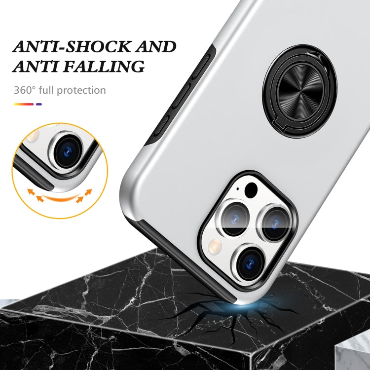 For iPhone 16 Pro Magnetic Ring Holder Phone Case(Silver) - free shipping - PMC TechLife - Order now!