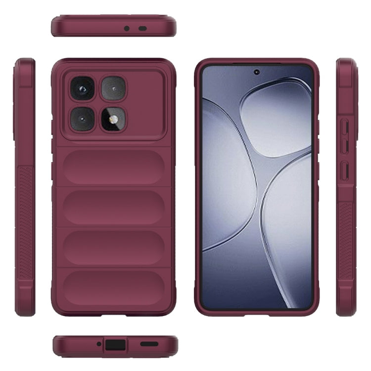 For Redmi K70 Ultra Global Magic Shield TPU + Flannel Phone Case(Wine Red) - Xiaomi Cases by PMC Jewellery | Online Shopping South Africa | PMC Jewellery | Buy Now Pay Later Mobicred