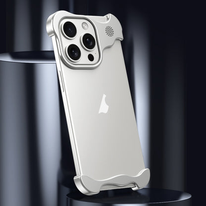 For iPhone 15 Aromatherapy Alloy Frameless Phone Case(Silver) - iPhone 15 Cases by PMC Jewellery | Online Shopping South Africa | PMC Jewellery | Buy Now Pay Later Mobicred