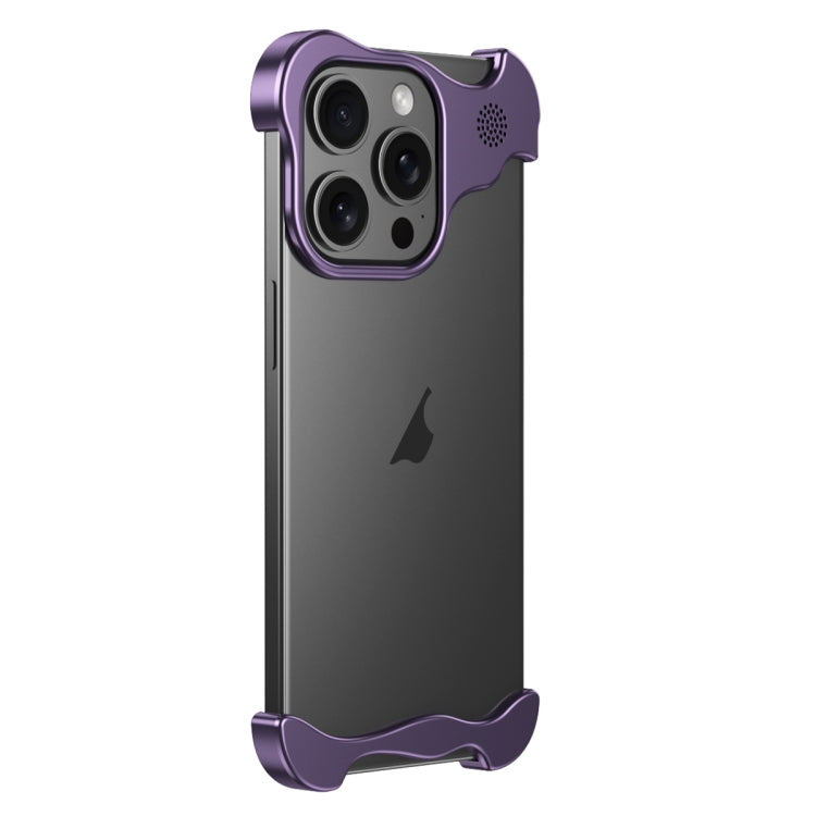 For iPhone 15 Pro Aromatherapy Alloy Frameless Phone Case(Purple) - free shipping - PMC Jewellery - Order now!