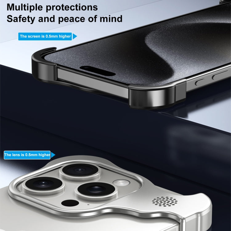 For iPhone 16 Plus Aromatherapy Alloy Frameless Phone Case(Silver) - free shipping - PMC Jewellery - Order now!