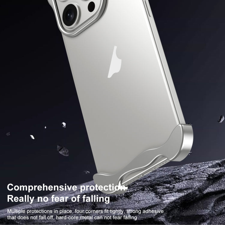 For iPhone 14 Pro Aromatherapy Alloy Frameless Phone Case(Silver) - iPhone 14 Pro Cases by PMC Jewellery | Online Shopping South Africa | PMC Jewellery | Buy Now Pay Later Mobicred