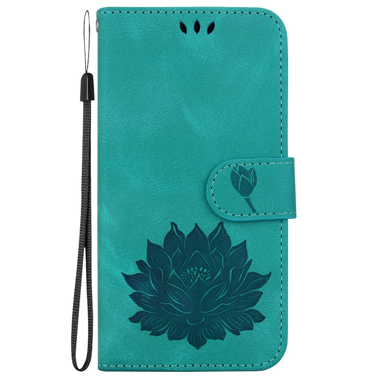 For iPhone SE 2024 Lotus Embossed Leather Phone Case(Green) - More iPhone Cases by PMC Jewellery | Online Shopping South Africa | PMC Jewellery | Buy Now Pay Later Mobicred