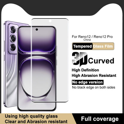 For OPPO Reno12 Pro Global imak 3D Curved Full Screen Tempered Glass Film - Reno12 Pro Tempered Glass by imak | Online Shopping South Africa | PMC Jewellery | Buy Now Pay Later Mobicred