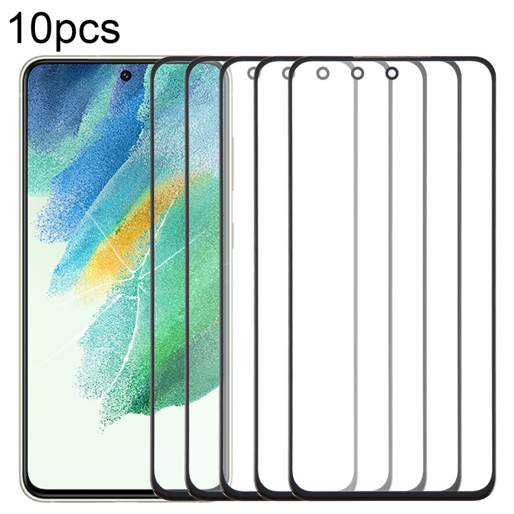 For Samsung Galaxy S21 FE SM-G990B 10pcs Front Screen Outer Glass Lens with OCA Optically Clear Adhesive - free shipping - PMc TechLife - Order now!