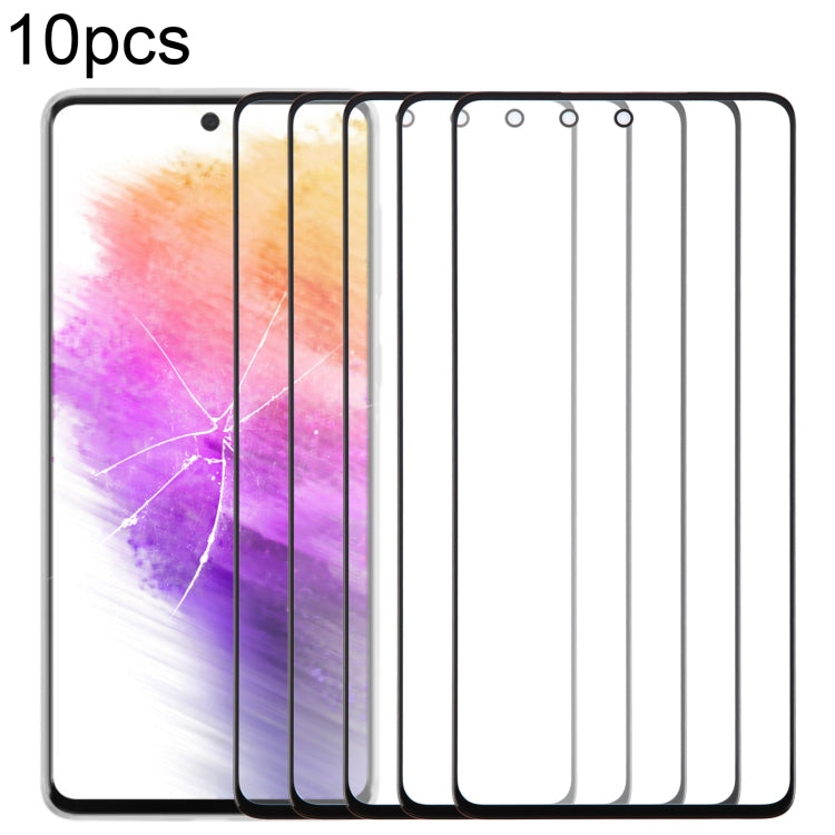 For Samsung Galaxy A73 SM-A736B 10pcs Front Screen Outer Glass Lens with OCA Optically Clear Adhesive - free shipping - PMc TechLife - Order now!