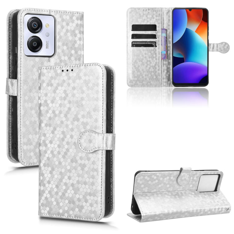 For Blackview Oscal Modern 8 / Color 8 Honeycomb Dot Texture Leather Phone Case(Silver) - More Brand by PMC Jewellery | Online Shopping South Africa | PMC Jewellery | Buy Now Pay Later Mobicred