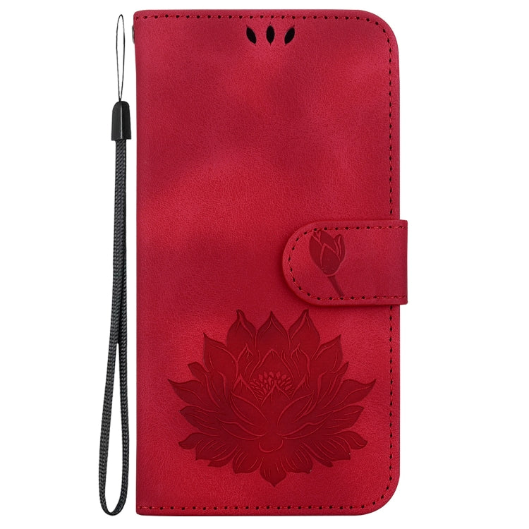 For Google Pixel 9 Pro Lotus Embossed Leather Phone Case(Red) - Google Cases by PMC TechLife | Online Shopping South Africa | PMC TechLife | Buy Now Pay Later Mobicred