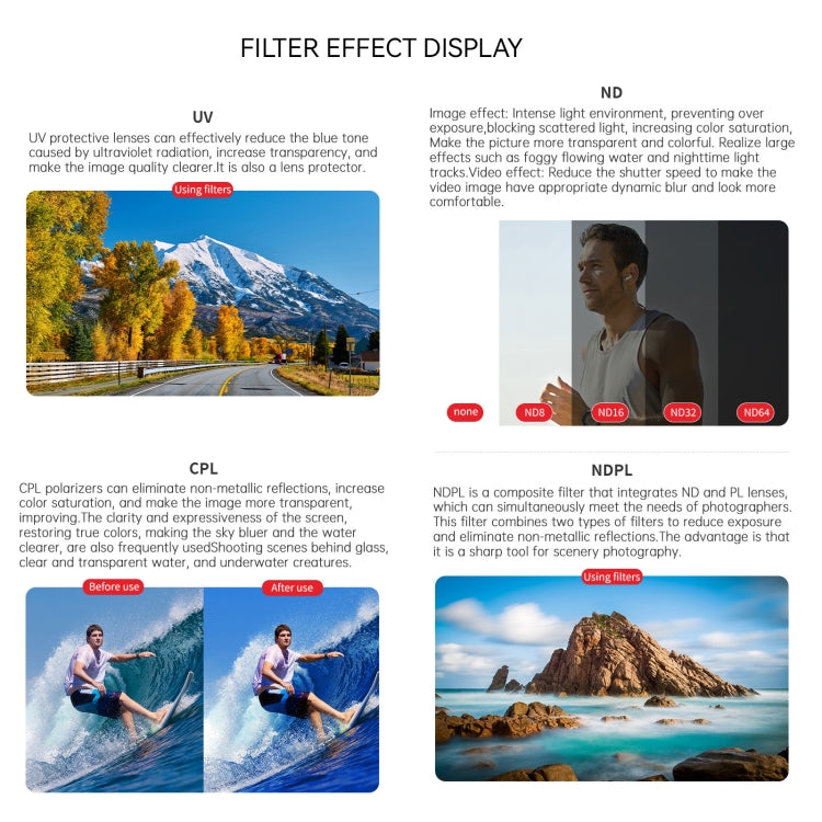 For Insta360 GO 3S JUNESTAR Camera Lens Filter, Filter:4 in 1 NDPL - free shipping - PMC TechLife - Order now!