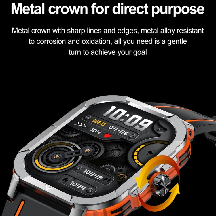 LEMFO HK56 2.06 inch BT5.3 IP68 Sport Smart Watch, Support Bluetooth Call / Message Notification / Heart Rate / Blood Pressure Health Monitor(Orange) - Smart Watches by LEMFO | Online Shopping South Africa | PMC Jewellery | Buy Now Pay Later Mobicred