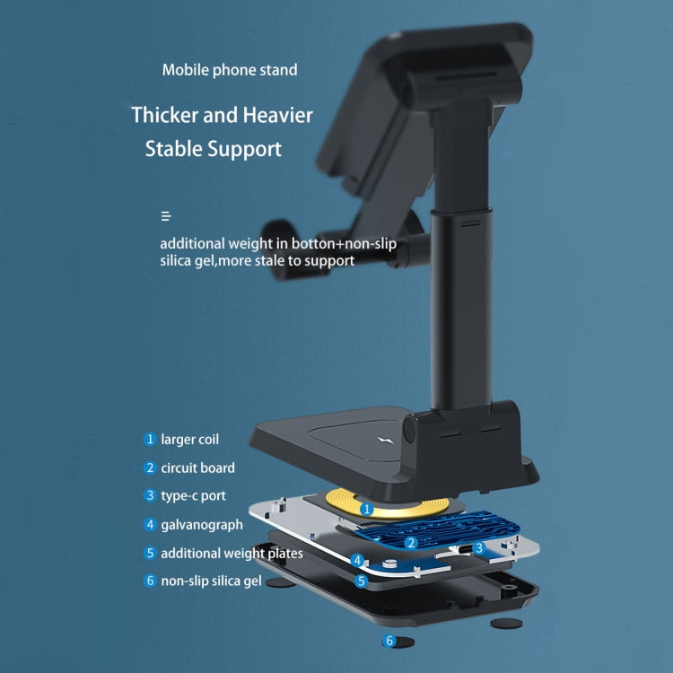 T6 2 in 1 Portable Folding Stand Wireless Charging, Style:Double Charge(Black) - Wireless Charger by PMC Jewellery | Online Shopping South Africa | PMC Jewellery | Buy Now Pay Later Mobicred