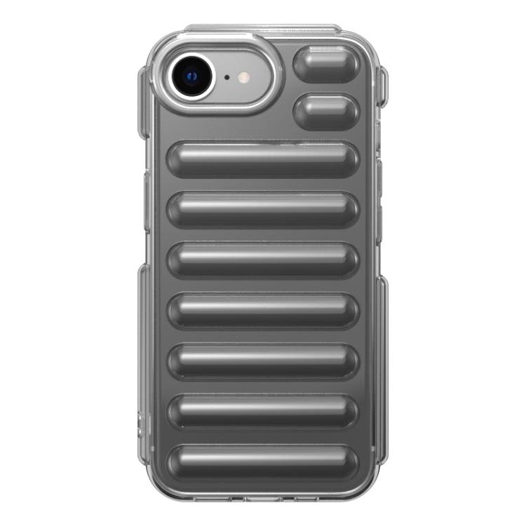 For iPhone 16e Capsule Series Candy Color TPU Phone Case(Transparent Grey) - iPhone 16e Cases by PMC TechLife | Online Shopping South Africa | PMC TechLife | Buy Now Pay Later Mobicred