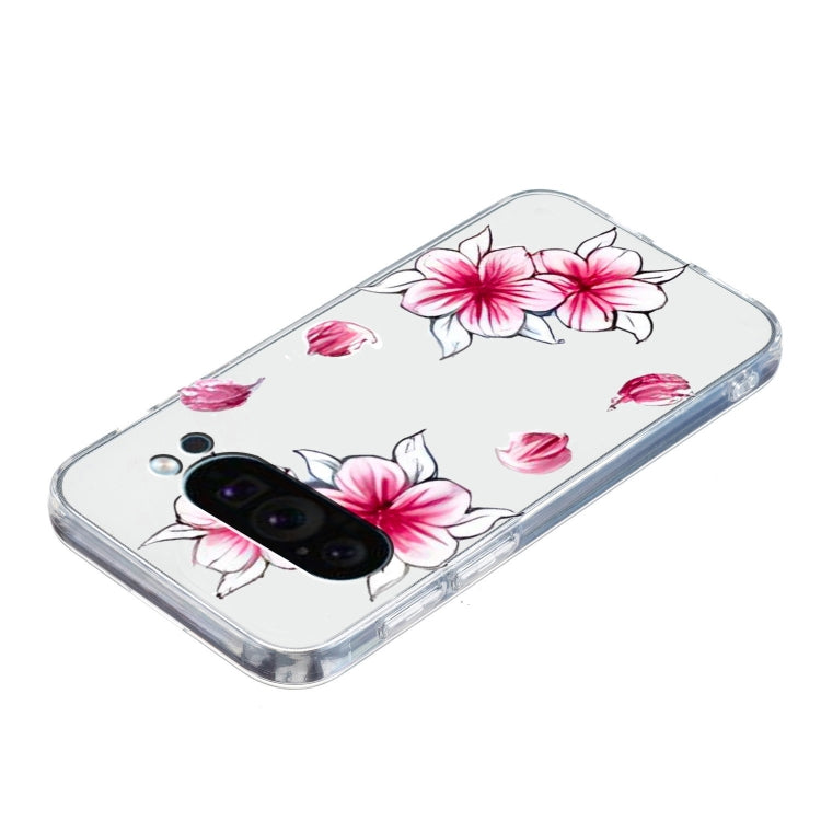 For Google Pixel 9 Colored Drawing Pattern Transparent TPU Phone Case(Sakura) - Google Cases by PMC TechLife | Online Shopping South Africa | PMC TechLife | Buy Now Pay Later Mobicred