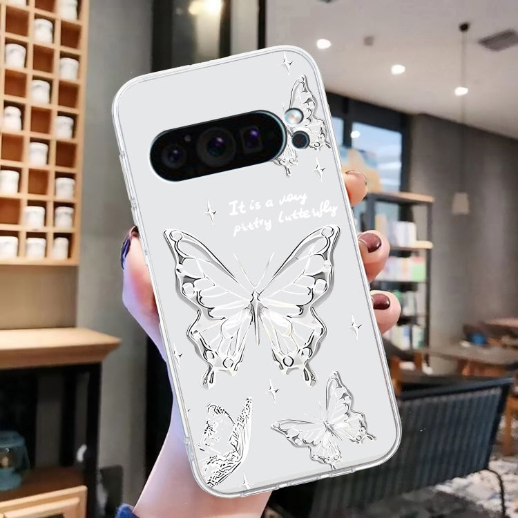 For Google Pixel 9 Pro Colored Drawing Pattern Transparent TPU Phone Case(Butterflies) - Google Cases by PMC TechLife | Online Shopping South Africa | PMC TechLife | Buy Now Pay Later Mobicred