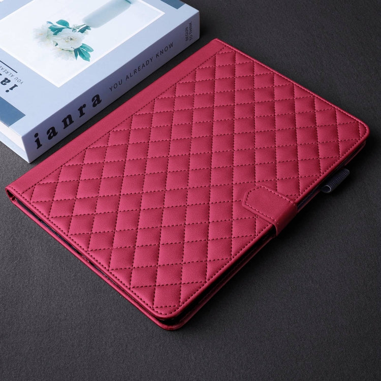 For Lenovo Tab M10 Plus 10.6 3rd Gen Rhombus Lattice Leather Smart Tablet Case(Red) - Lenovo by PMC TechLife | Online Shopping South Africa | PMC TechLife | Buy Now Pay Later Mobicred