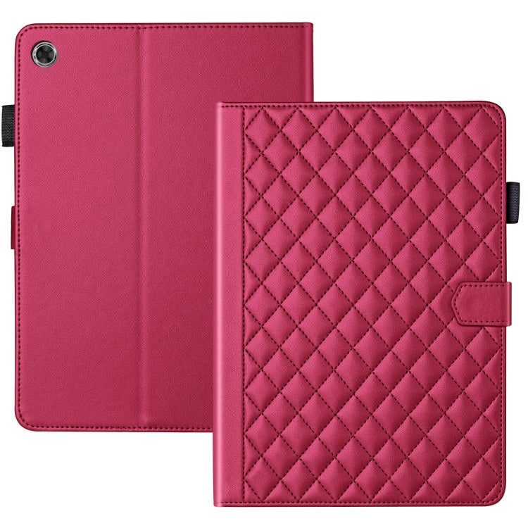 For Lenovo Tab M10 Plus 10.6 3rd Gen Rhombus Lattice Leather Smart Tablet Case(Red) - Lenovo by PMC TechLife | Online Shopping South Africa | PMC TechLife | Buy Now Pay Later Mobicred