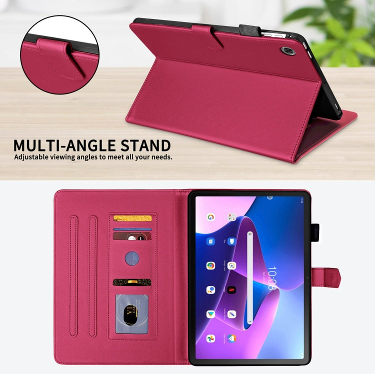 For Lenovo Tab M10 Plus 10.6 3rd Gen Rhombus Lattice Leather Smart Tablet Case(Red) - Lenovo by PMC TechLife | Online Shopping South Africa | PMC TechLife | Buy Now Pay Later Mobicred