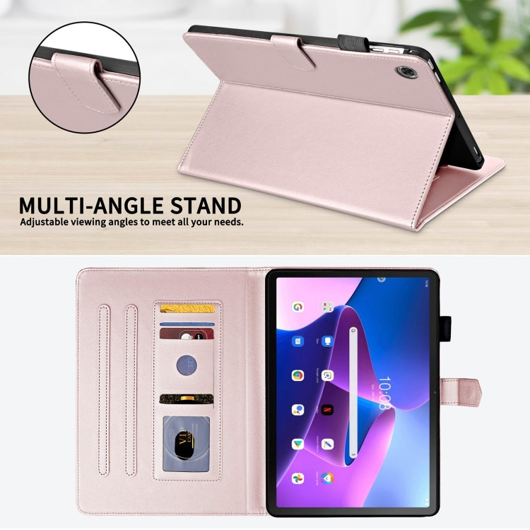 For Lenovo Tab M10 Plus 10.6 3rd Gen Rhombus Lattice Leather Smart Tablet Case(Rose Gold) - Lenovo by PMC TechLife | Online Shopping South Africa | PMC TechLife | Buy Now Pay Later Mobicred
