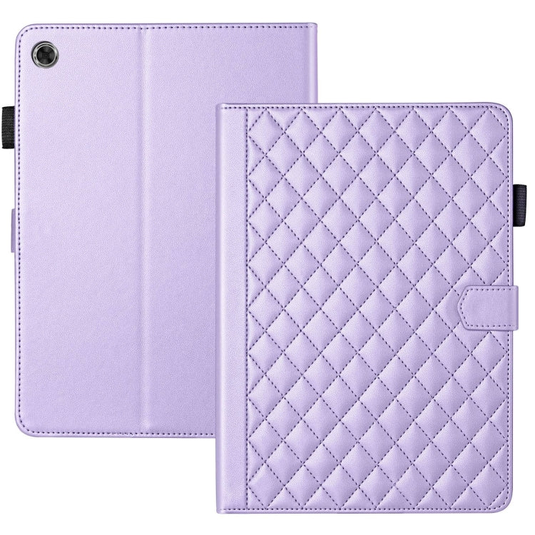 For Lenovo Tab M10 Plus 10.6 3rd Gen Rhombus Lattice Leather Smart Tablet Case(Purple) - Lenovo by PMC TechLife | Online Shopping South Africa | PMC TechLife | Buy Now Pay Later Mobicred