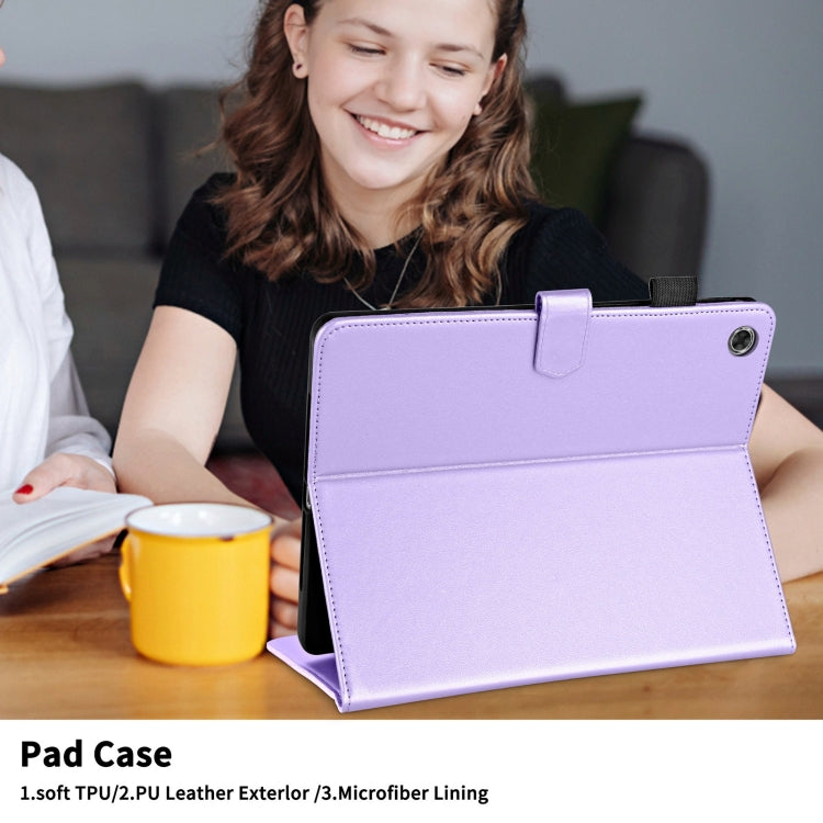For Lenovo Tab M10 Plus 10.6 3rd Gen Rhombus Lattice Leather Smart Tablet Case(Purple) - Lenovo by PMC TechLife | Online Shopping South Africa | PMC TechLife | Buy Now Pay Later Mobicred