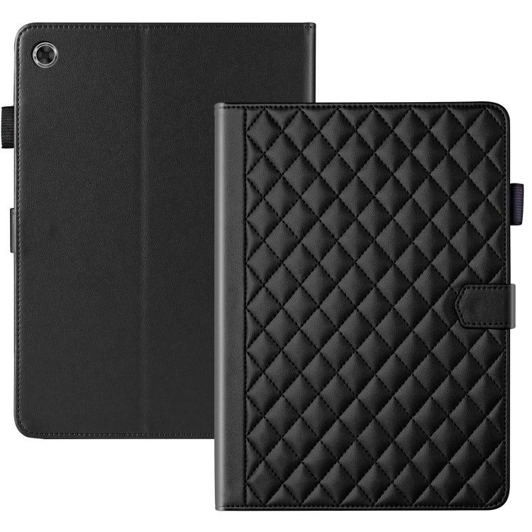 For Lenovo Tab M10 Plus 10.6 3rd Gen Rhombus Lattice Leather Smart Tablet Case(Black) - free shipping - PMC TechLife - Order now!