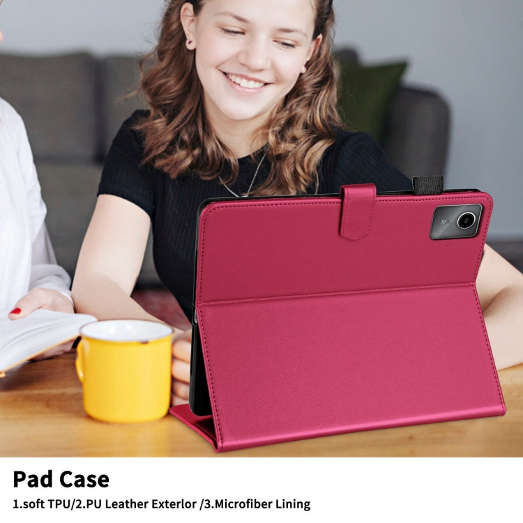 For Lenovo Tab M11 / Xiaoxin Pad 11 2024 Rhombus Lattice Leather Tablet Case(Red) - Lenovo by PMC Jewellery | Online Shopping South Africa | PMC Jewellery | Buy Now Pay Later Mobicred