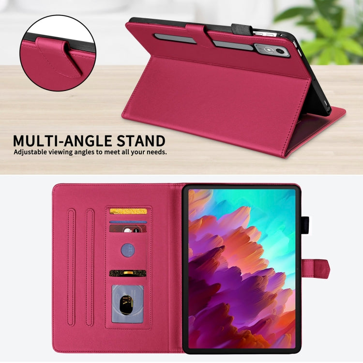 For Lenovo Xiaoxin Pad Pro 12.7 2023 Rhombus Lattice Leather Tablet Case(Red) - Lenovo by PMC TechLife | Online Shopping South Africa | PMC TechLife | Buy Now Pay Later Mobicred