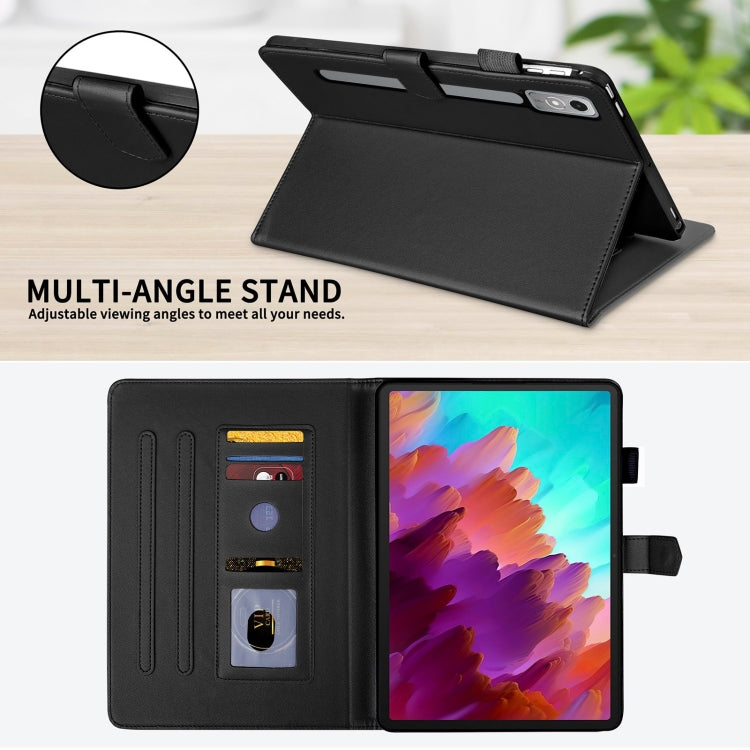 For Lenovo Xiaoxin Pad Pro 12.7 2023 Rhombus Lattice Leather Tablet Case(Black) - Lenovo by PMC TechLife | Online Shopping South Africa | PMC TechLife | Buy Now Pay Later Mobicred
