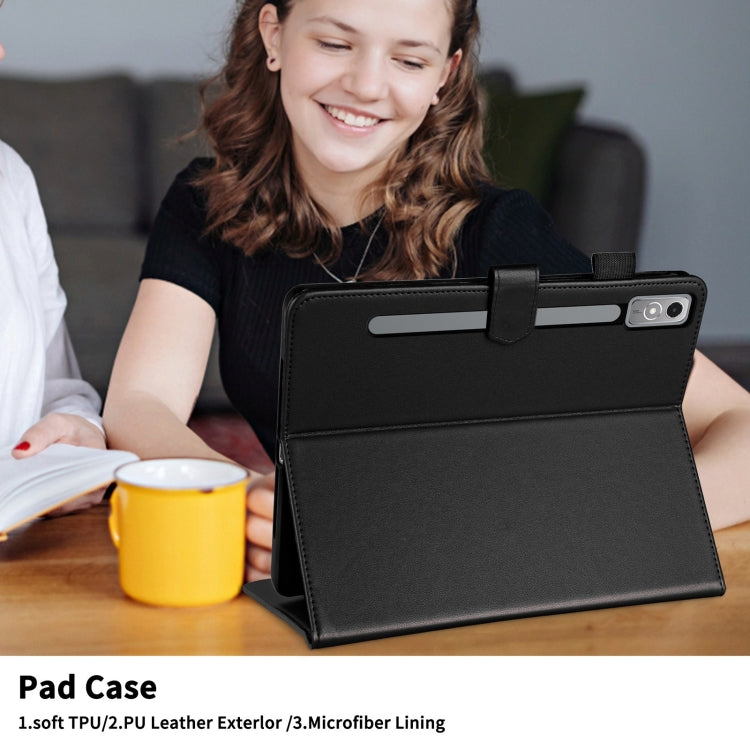 For Lenovo Xiaoxin Pad Pro 12.7 2023 Rhombus Lattice Leather Tablet Case(Black) - Lenovo by PMC TechLife | Online Shopping South Africa | PMC TechLife | Buy Now Pay Later Mobicred