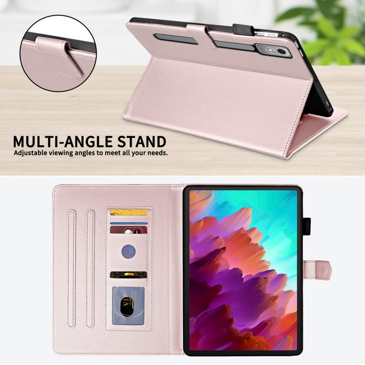 For Lenovo Xiaoxin Pad Pro 11.5 2023 Rhombus Lattice Leather Tablet Case(Rose Gold) - Lenovo by PMC TechLife | Online Shopping South Africa | PMC TechLife | Buy Now Pay Later Mobicred