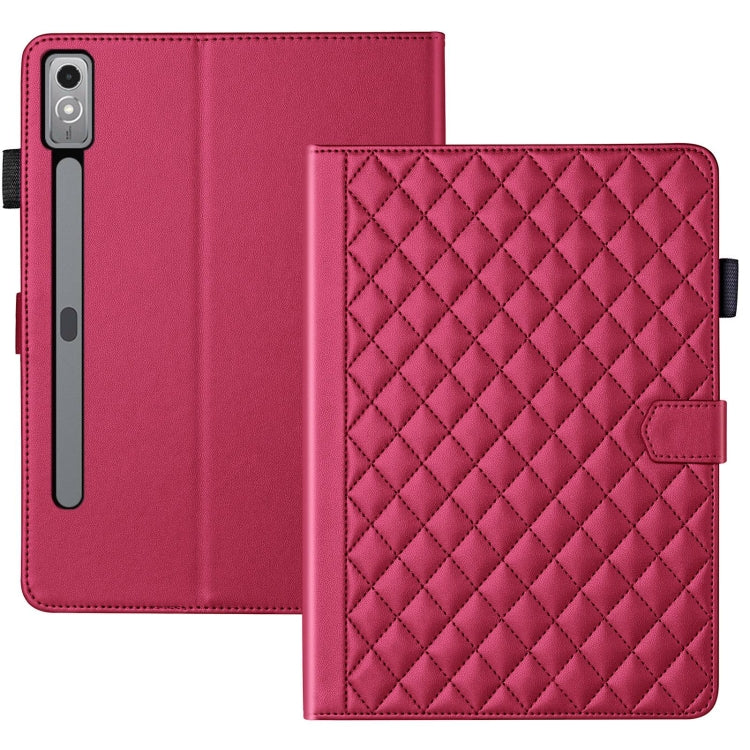 For Lenovo Tab P11 Gen 2 Rhombus Lattice Leather Tablet Case(Red) - Lenovo by PMC TechLife | Online Shopping South Africa | PMC TechLife | Buy Now Pay Later Mobicred