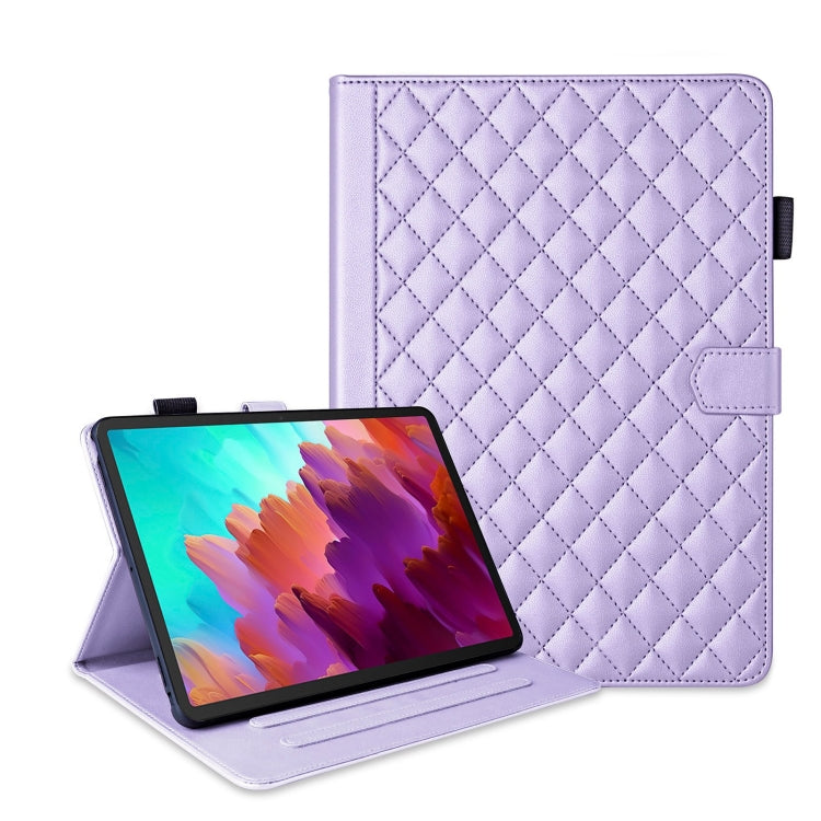 For Lenovo Tab P11 Gen 2 Rhombus Lattice Leather Tablet Case(Purple) - Lenovo by PMC TechLife | Online Shopping South Africa | PMC TechLife | Buy Now Pay Later Mobicred