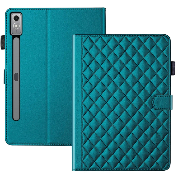 For Lenovo Tab P11 Gen 2 Rhombus Lattice Leather Tablet Case(Dark Green) - Lenovo by PMC TechLife | Online Shopping South Africa | PMC TechLife | Buy Now Pay Later Mobicred