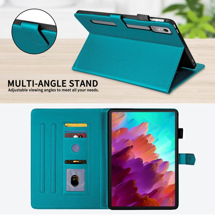 For Lenovo Tab P11 Gen 2 Rhombus Lattice Leather Tablet Case(Dark Green) - Lenovo by PMC TechLife | Online Shopping South Africa | PMC TechLife | Buy Now Pay Later Mobicred