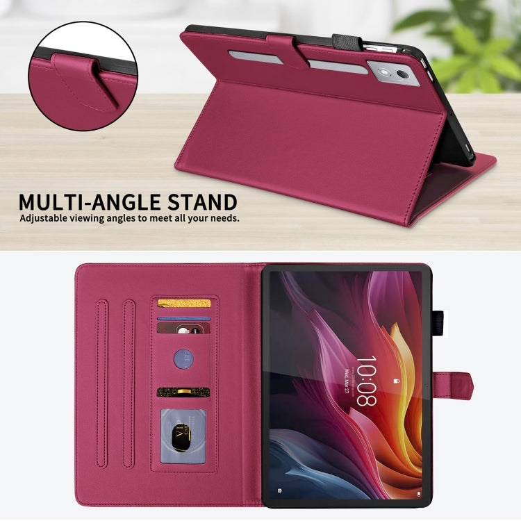 For Lenovo Xiaoxin Pad Pro 12.7 2025 Rhombus Lattice Leather Tablet Case(Red) - Lenovo by PMC TechLife | Online Shopping South Africa | PMC TechLife | Buy Now Pay Later Mobicred