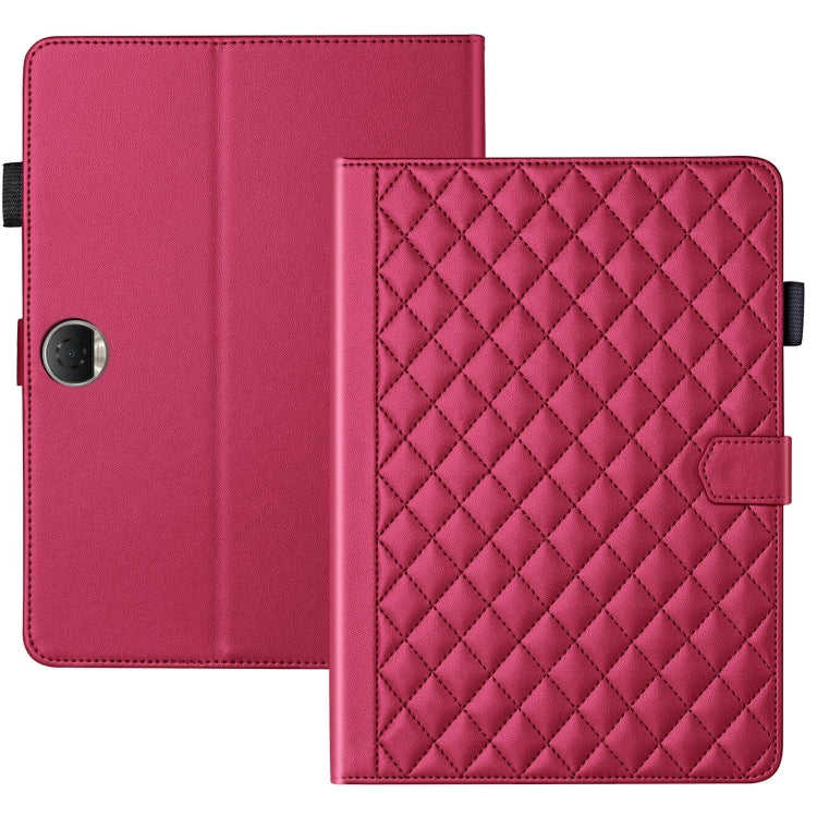 For Honor Pad 9 Rhombus Lattice Leather Tablet Case(Red) - Honor by PMC TechLife | Online Shopping South Africa | PMC TechLife | Buy Now Pay Later Mobicred