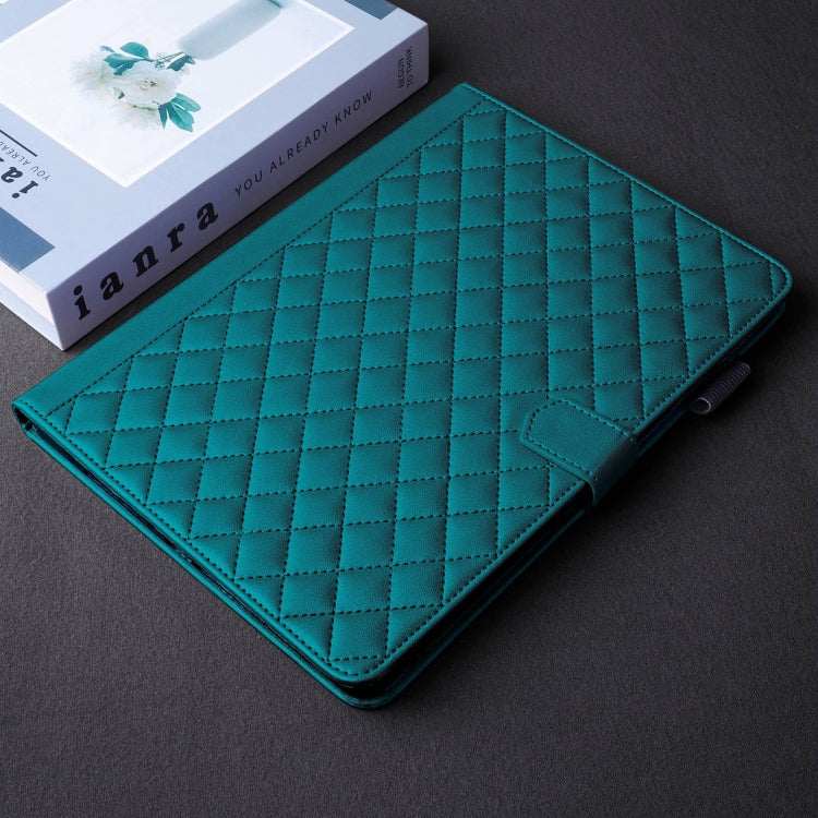 For Honor Pad X9 / X8 Pro Rhombus Lattice Leather Tablet Case(Dark Green) - Honor by PMC TechLife | Online Shopping South Africa | PMC TechLife | Buy Now Pay Later Mobicred