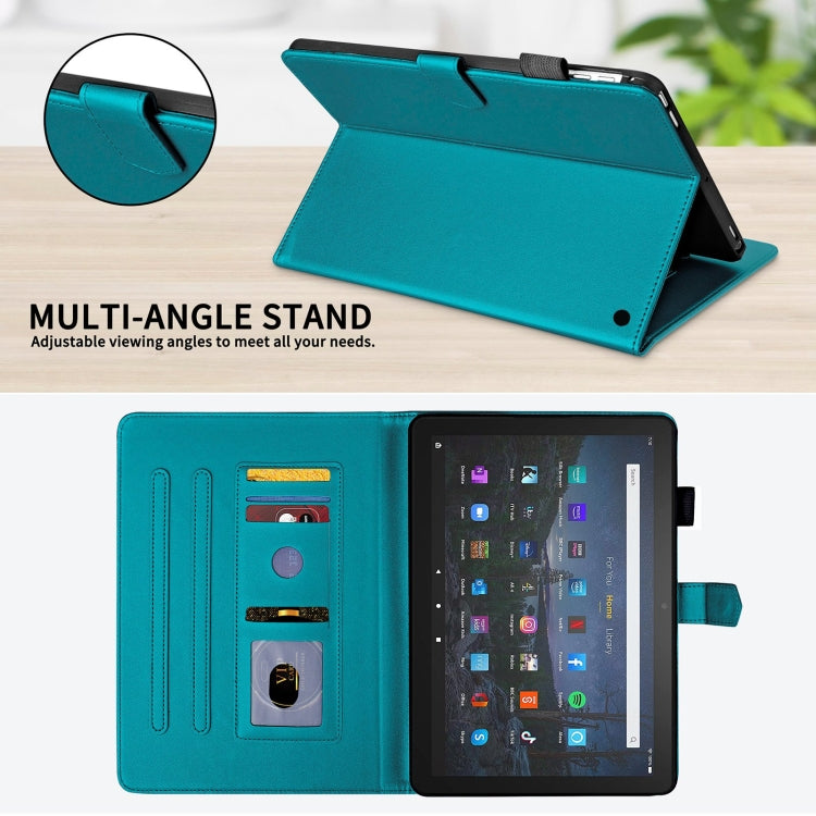 For Amazon Kindle Fire HD10 2023 Rhombus Lattice Leather Tablet Case(Dark Green) - free shipping - PMC TechLife - Order now!